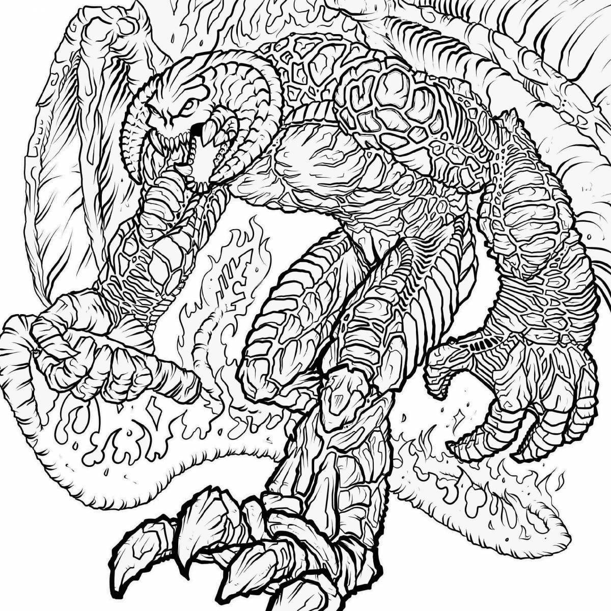 Playful rainbow monsters coloring page
