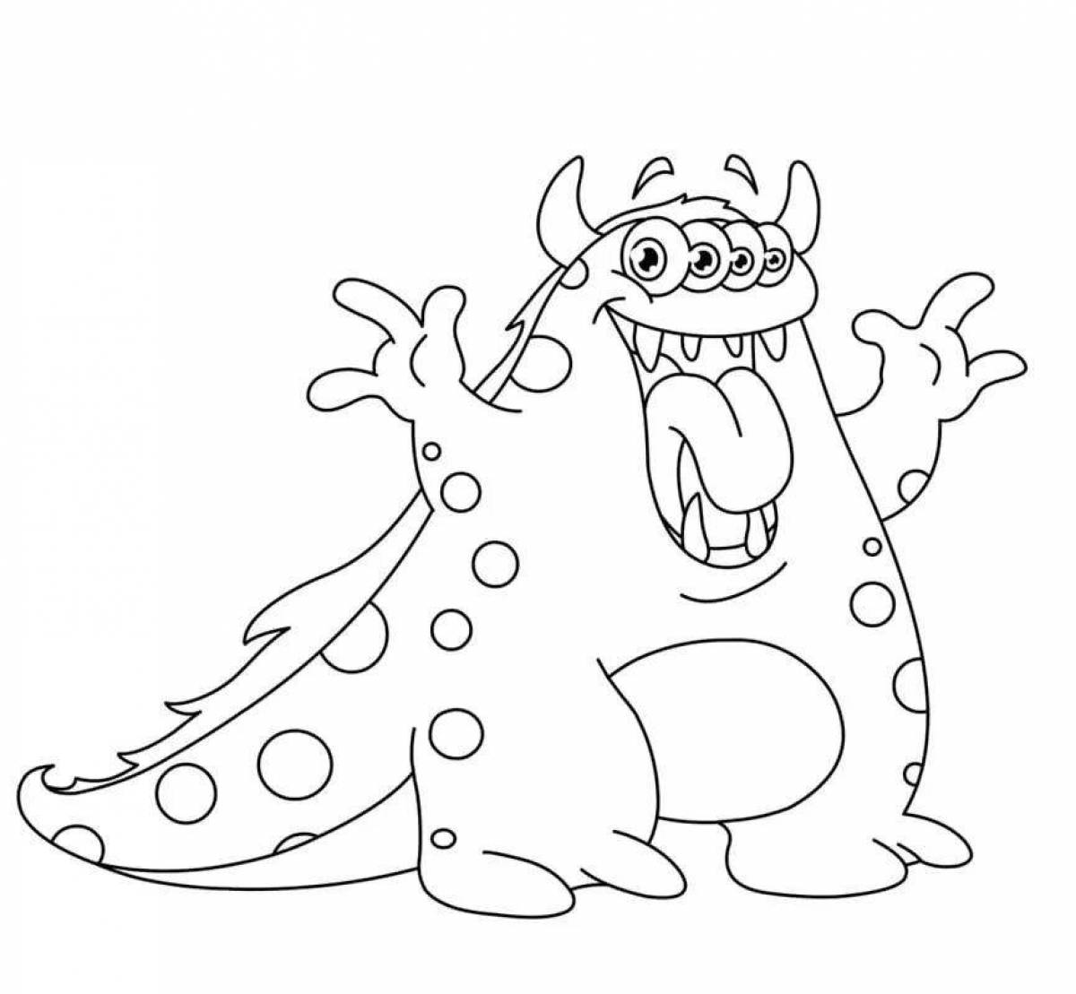 Amazing rainbow monster coloring pages