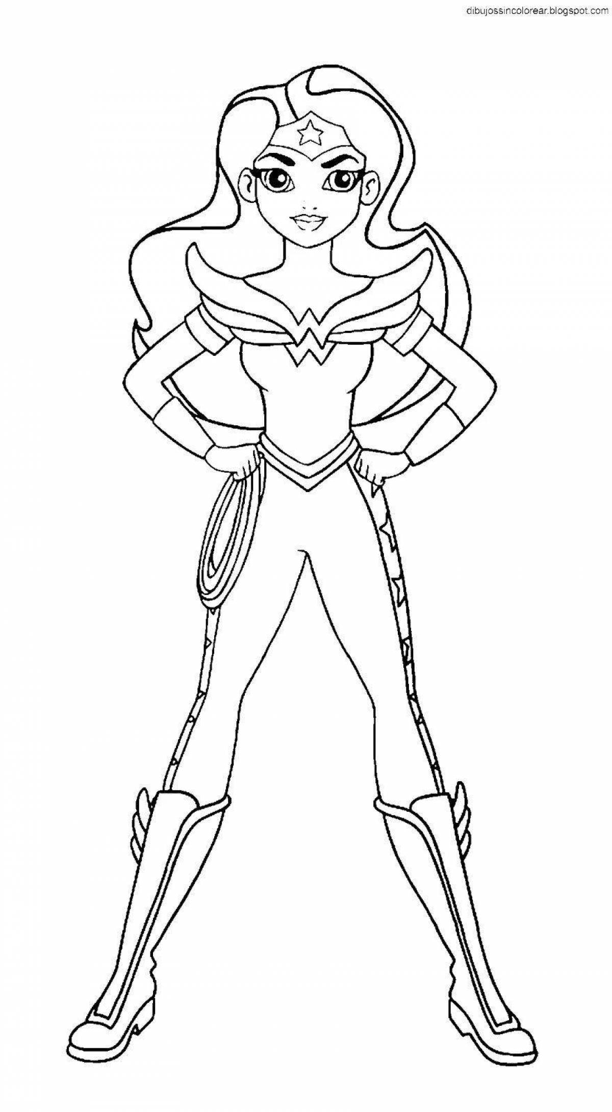 Amazing coloring pages for superhero girls