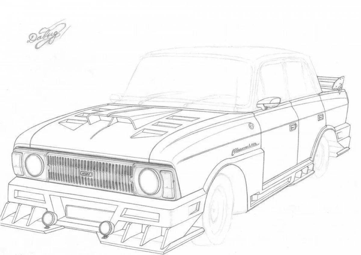 Moskvich 412 animated coloring book