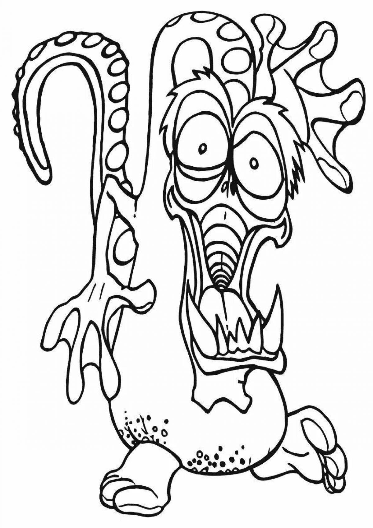 Terrifying scary monsters coloring book