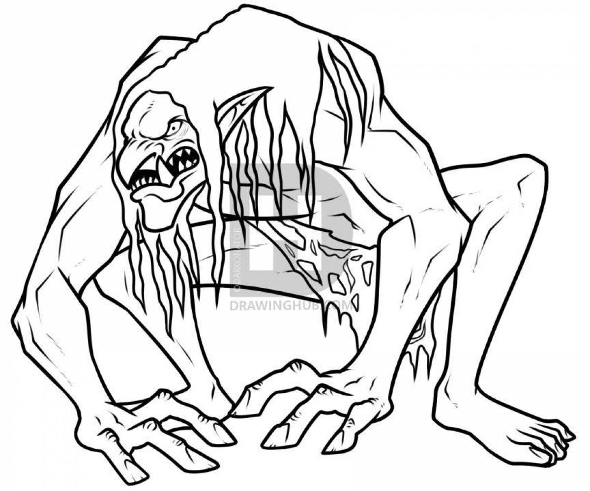 Coloring page disgusting scary monsters