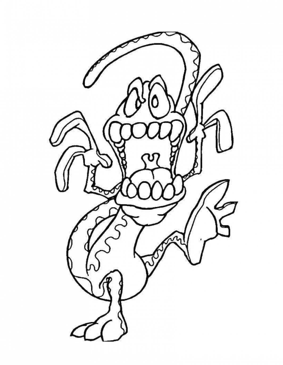 Coloring book repulsive scary monsters