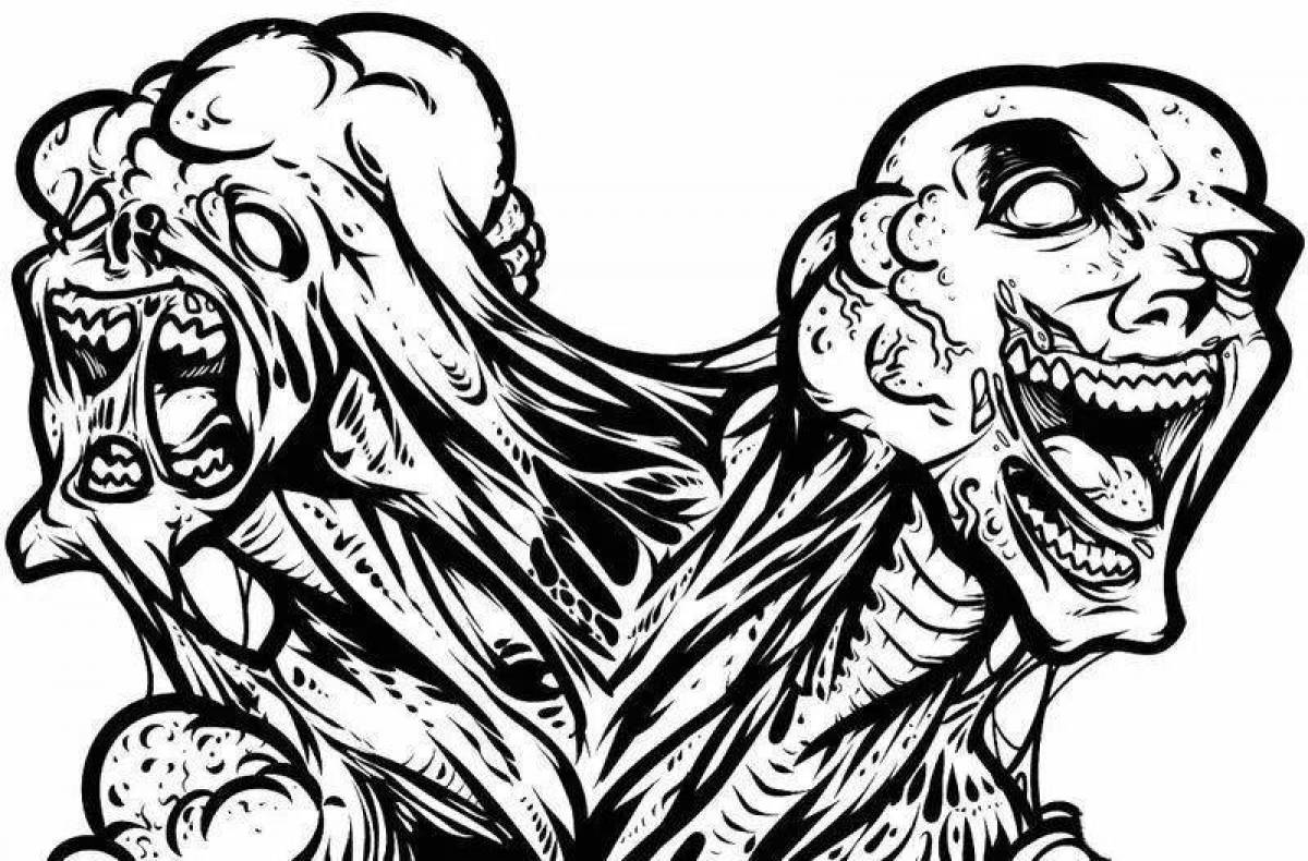Coloring page ugly scary monsters