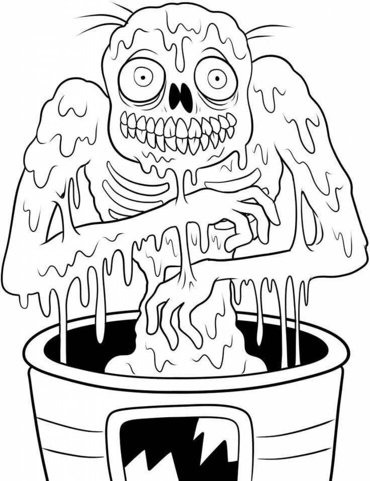 Sickening scary monsters coloring page