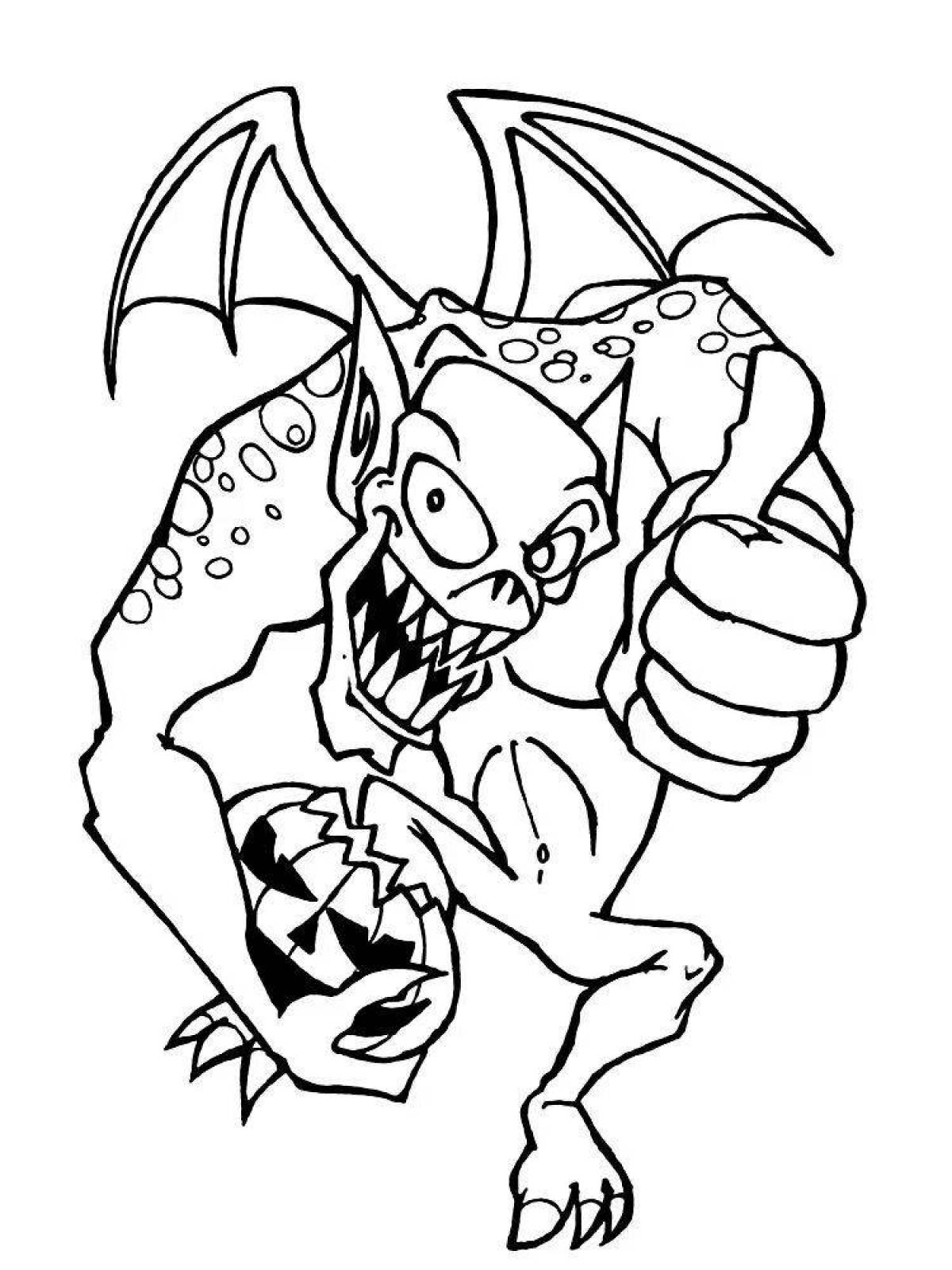 Coloring page nasty scary monsters