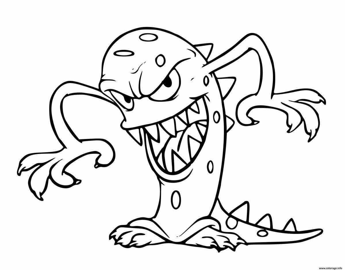 Ghast scary monster coloring page