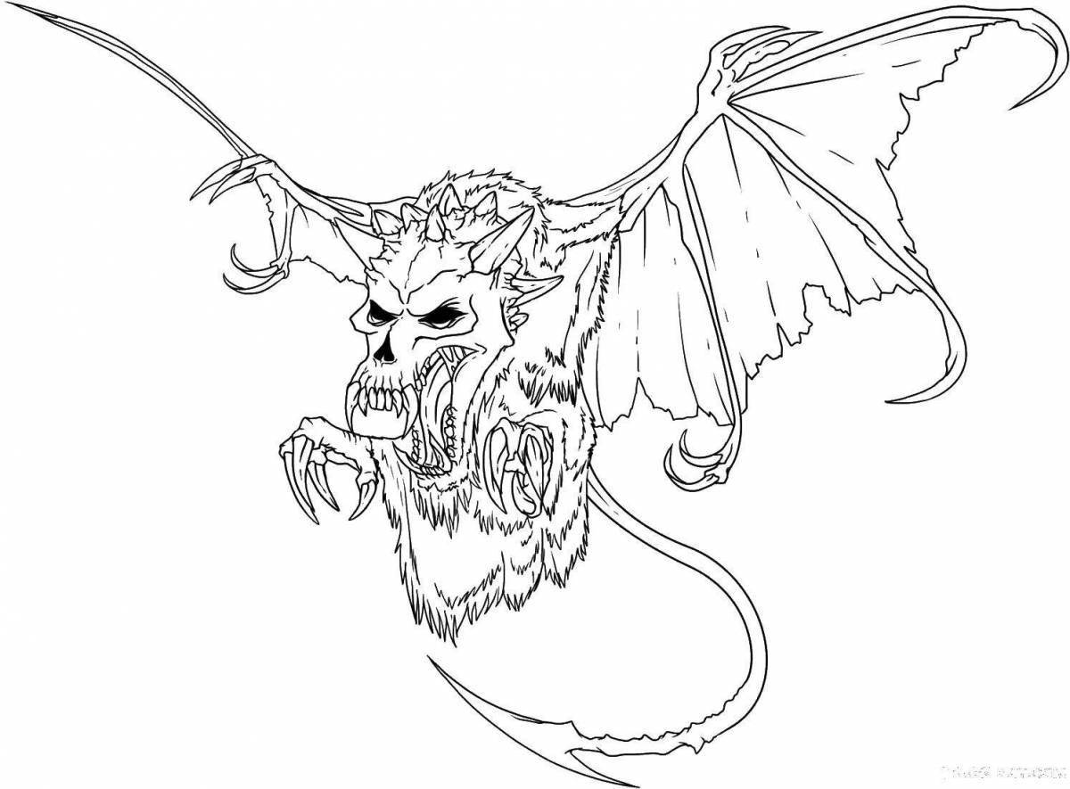 Coloring book incomprehensible scary monsters