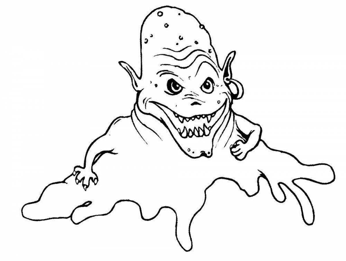 Coloring book inconceivable scary monsters