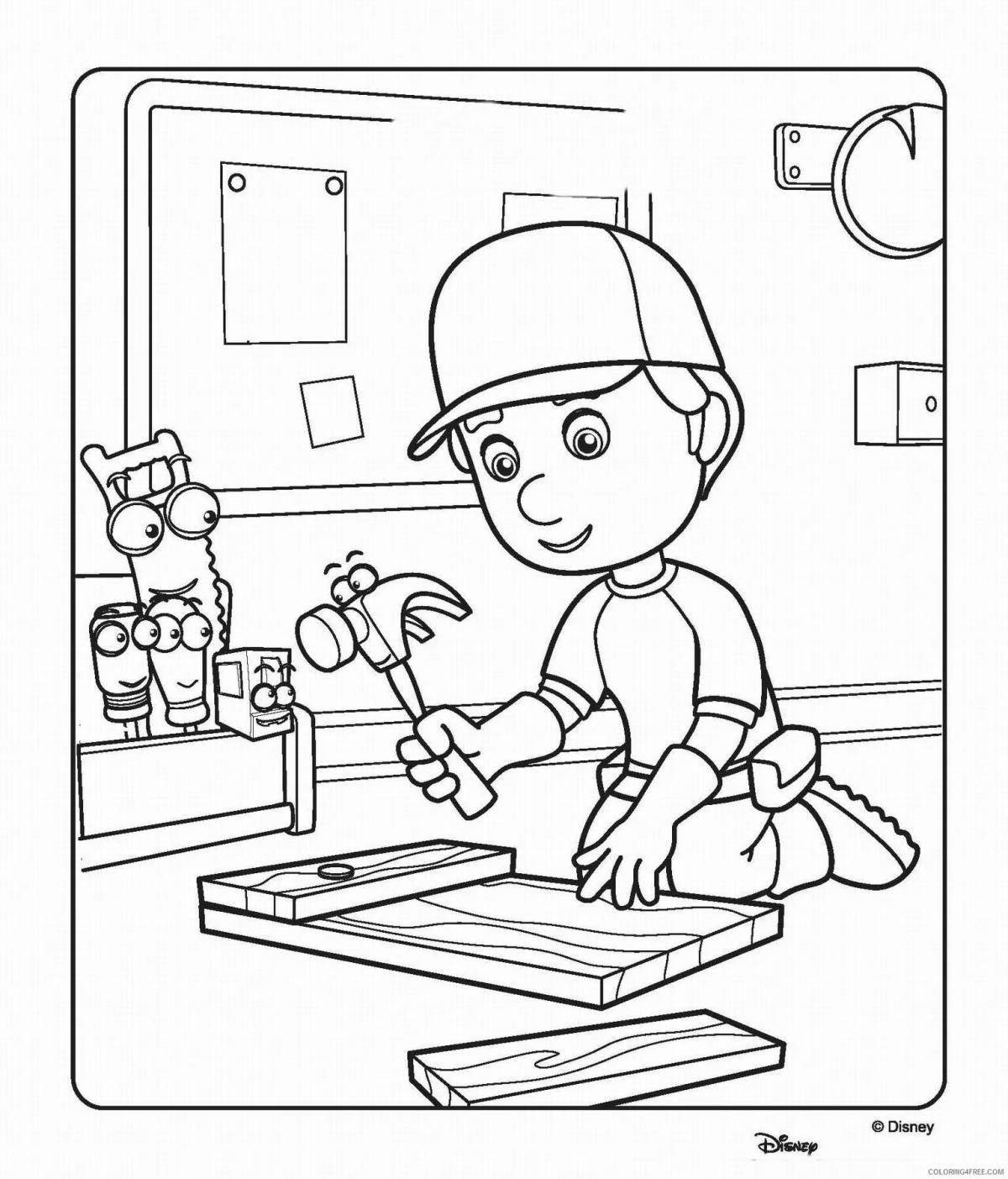 Occupational safety and health colorful coloring page