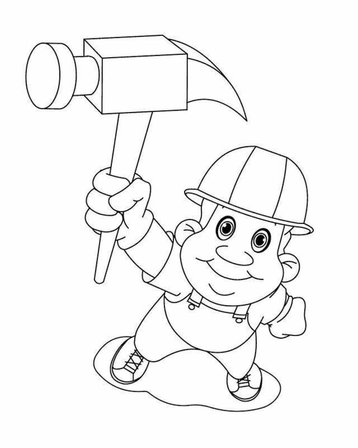 Happy Occupational Safety and Health Coloring Page