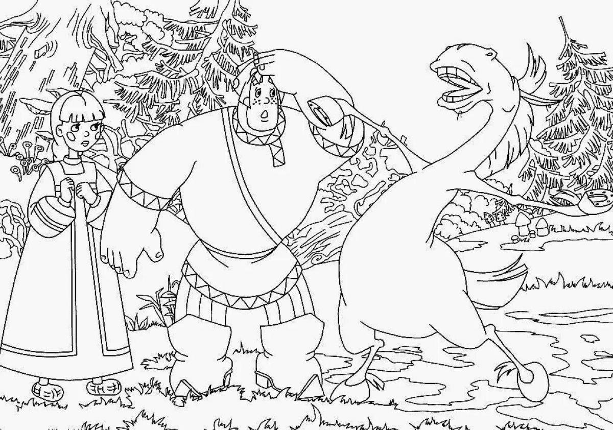 Coloring page charming Tugarin snakes