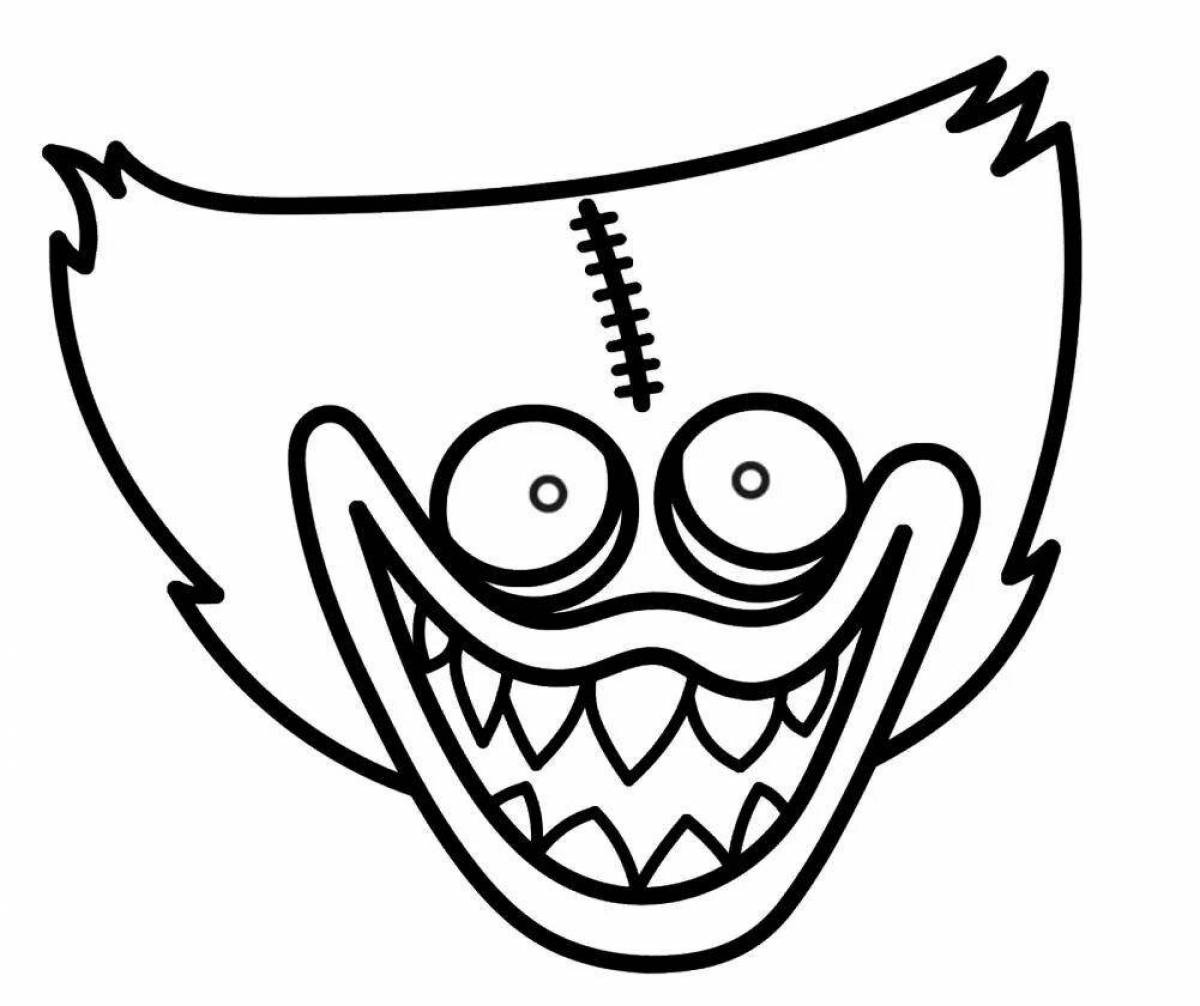Smiling blue monster coloring page