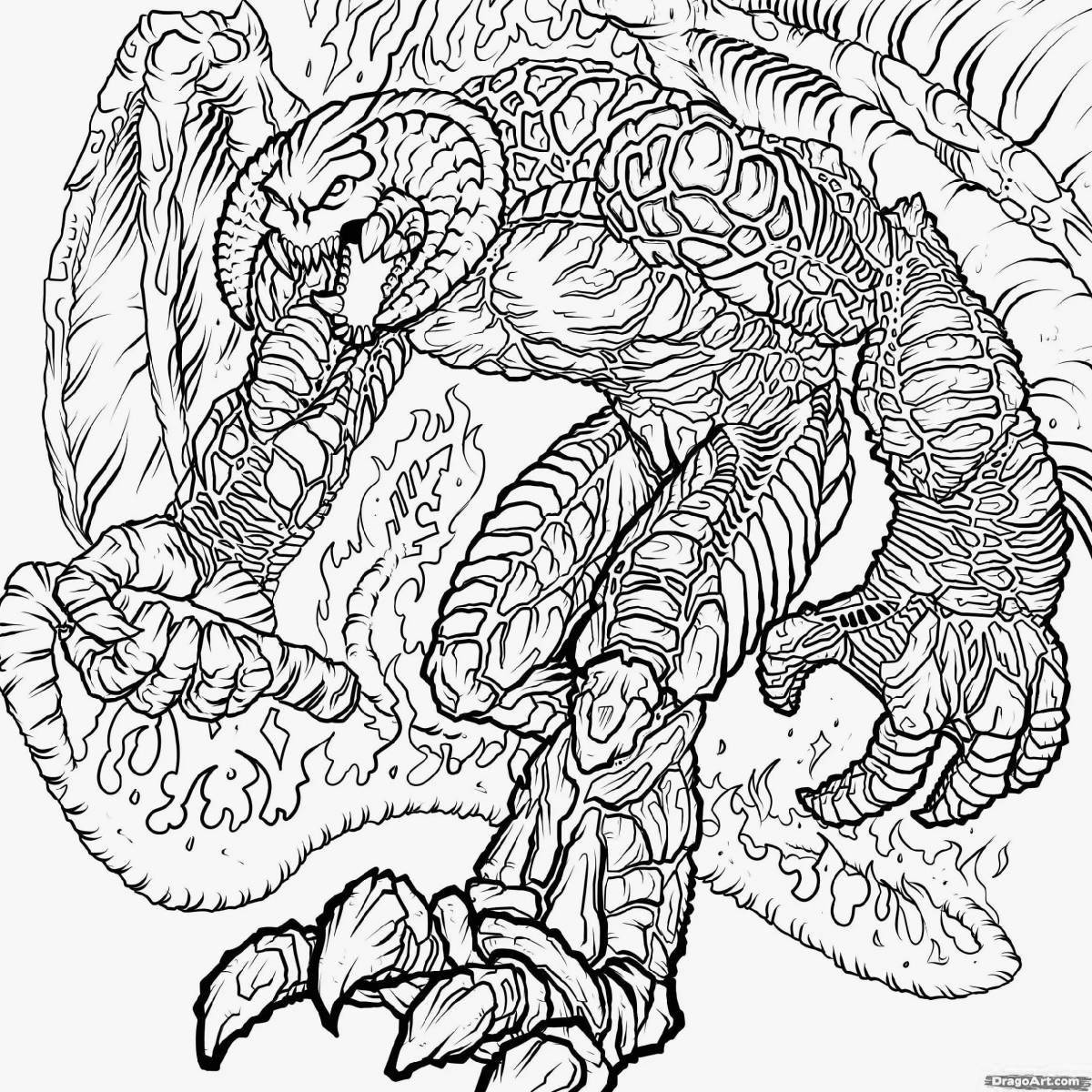 Naughty blue monster coloring page