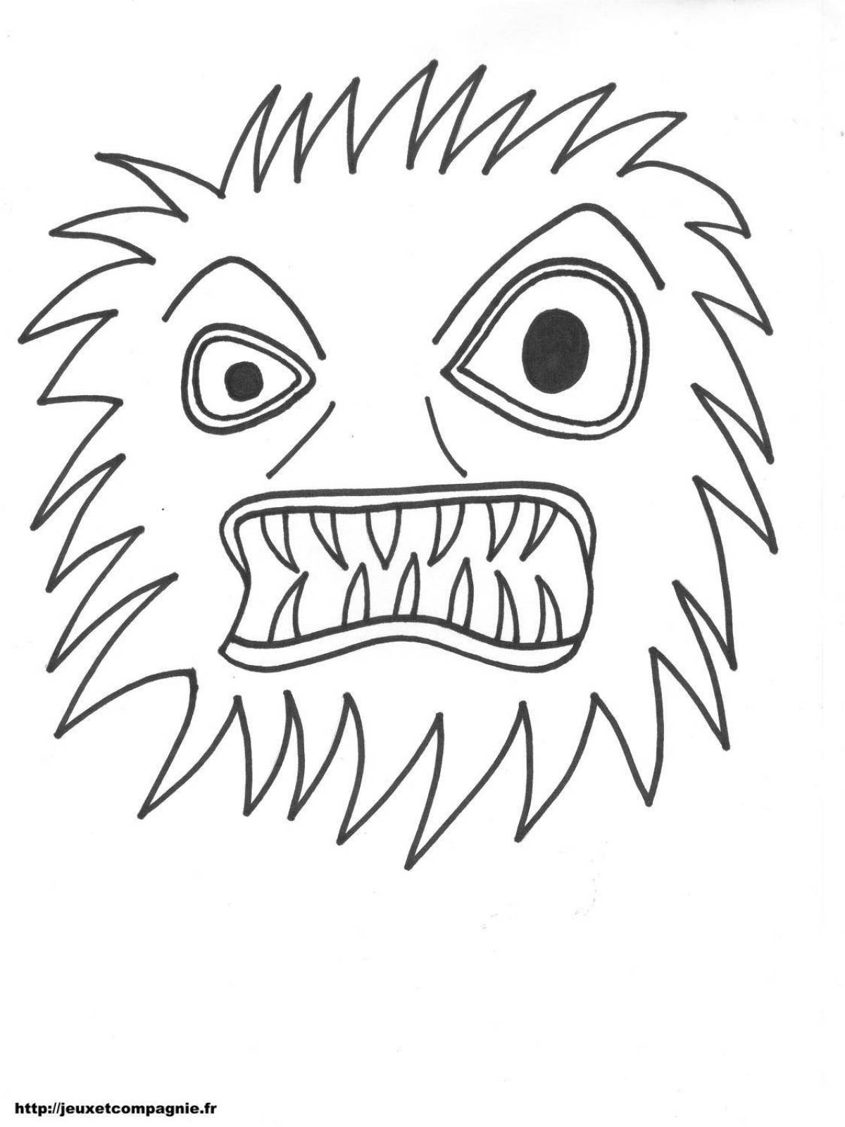 Coloring page friendly blue monster
