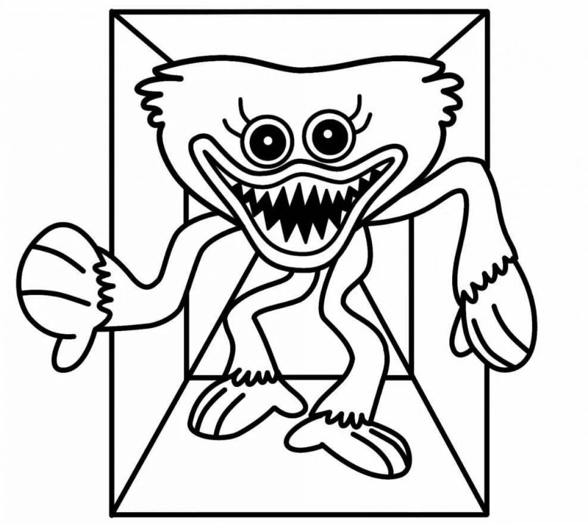 Fat blue monster coloring page