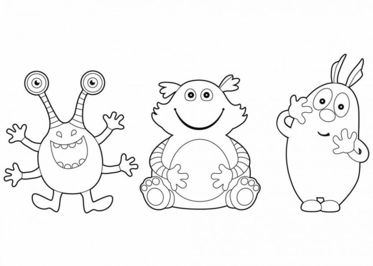 Fabulous blue monster coloring page