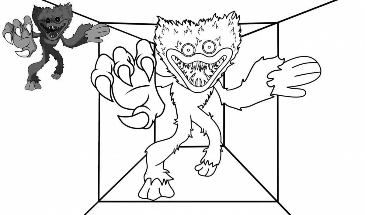 Glowing blue monster coloring page
