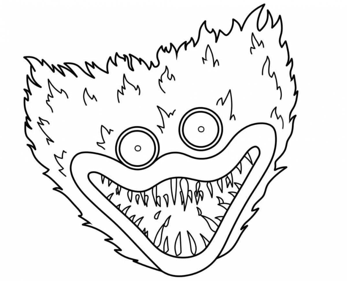 Magic blue monster coloring page