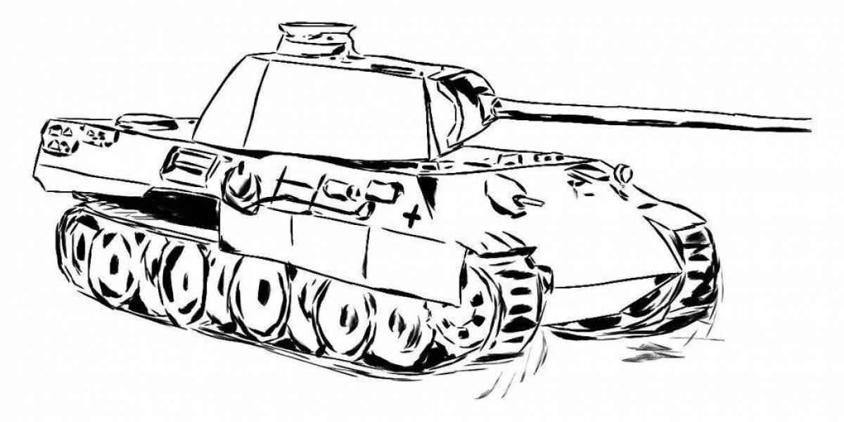 Scary coloring panther tank