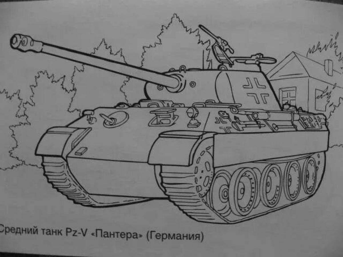 Courageous Panther tank coloring book