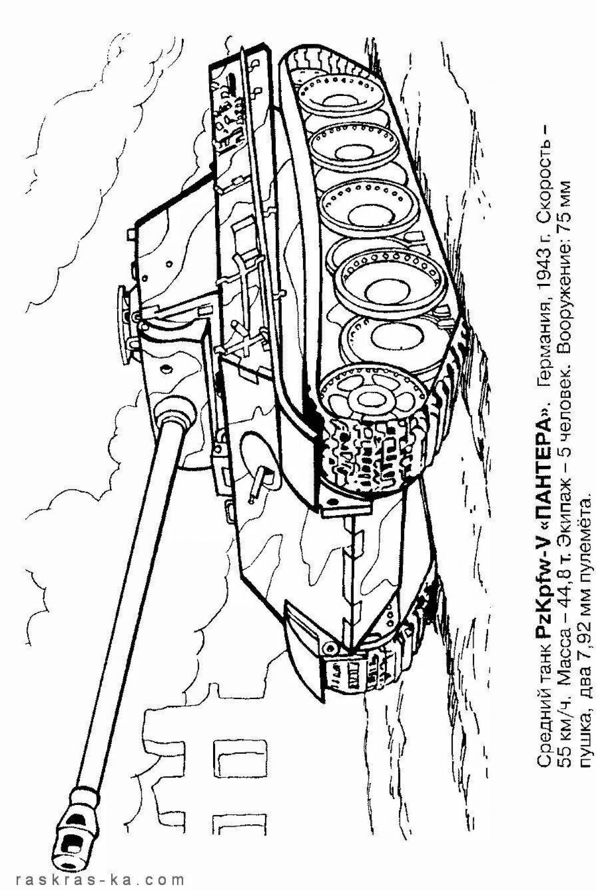 Panther tank amazing coloring page