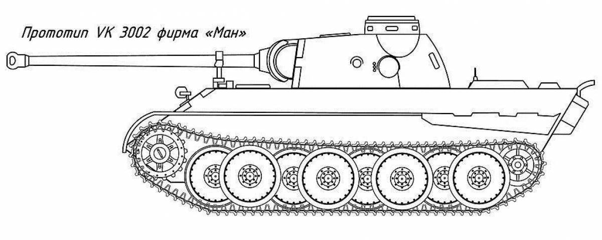 Изысканная раскраска танк пантера