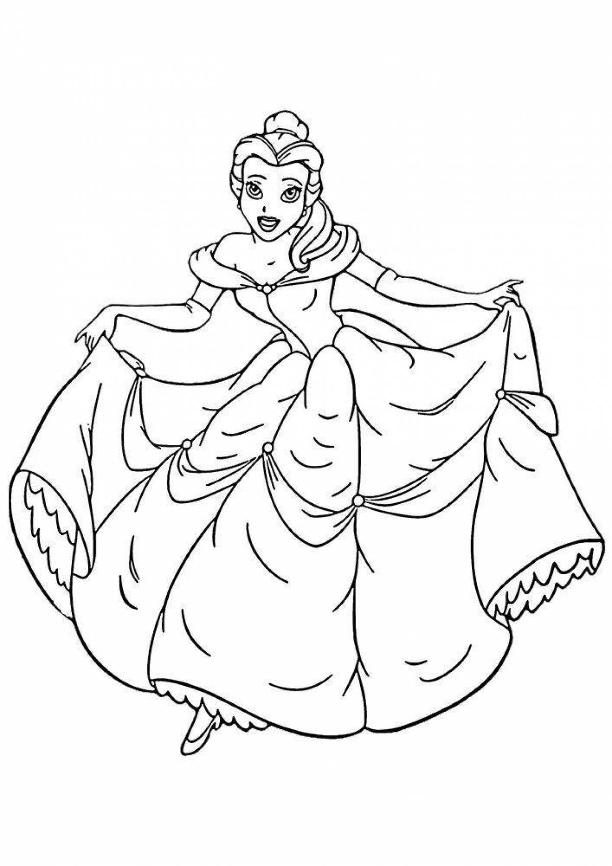 Awesome princess belle coloring page