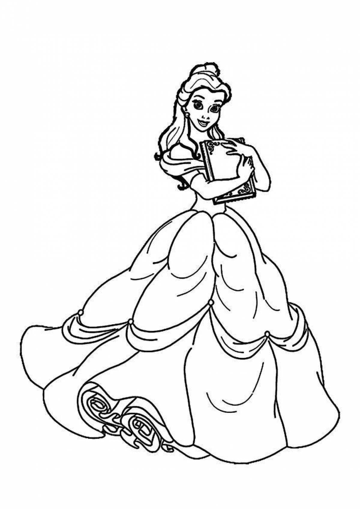 Coloring page elegant princess belle