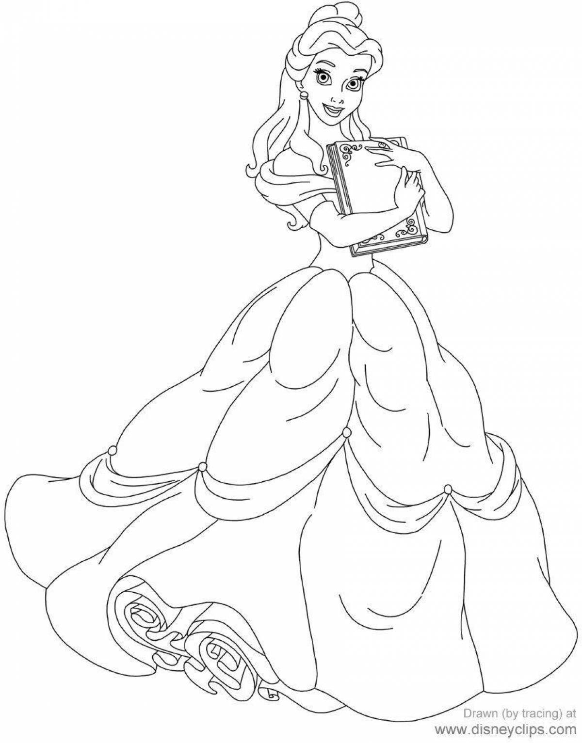 Charming princess belle coloring book