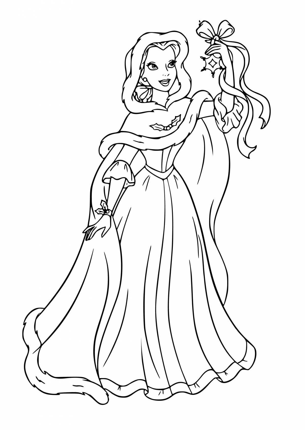 Coloring book of dazzling princess belle