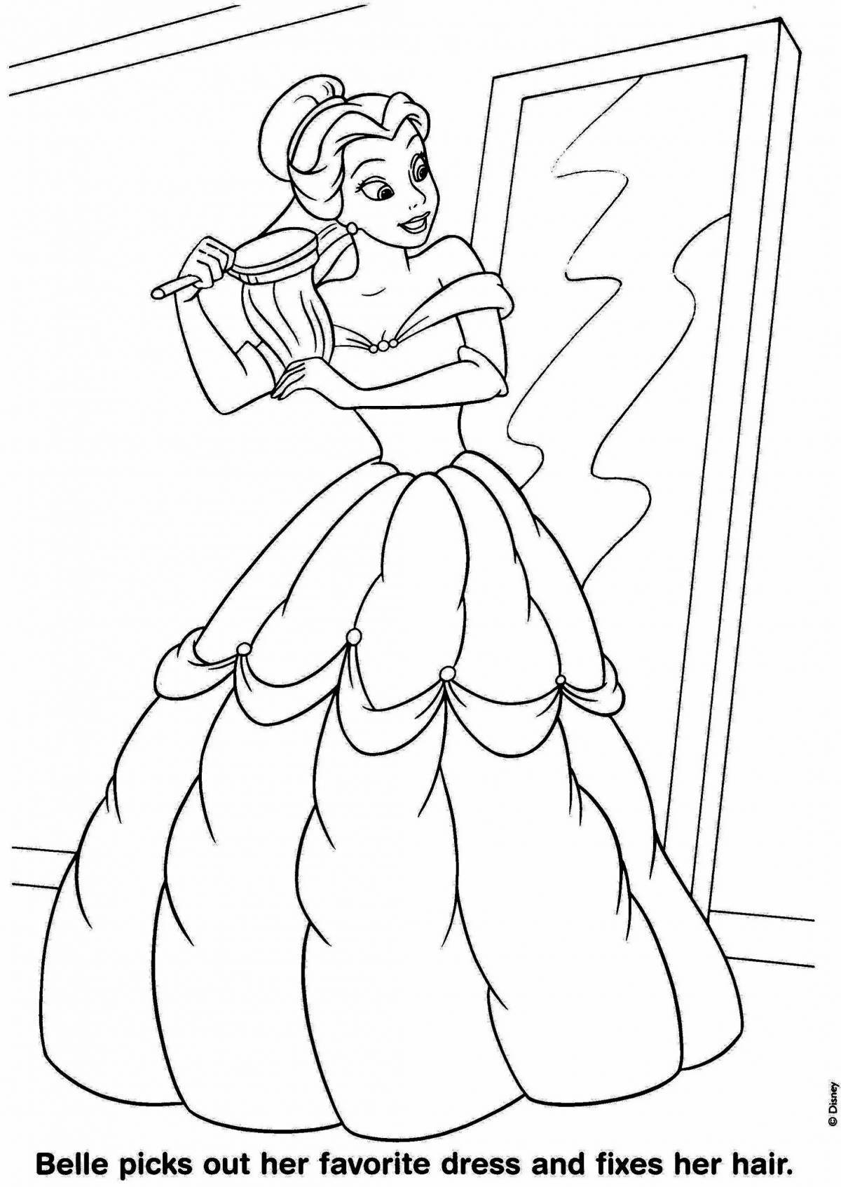 Coloring page joyful princess belle