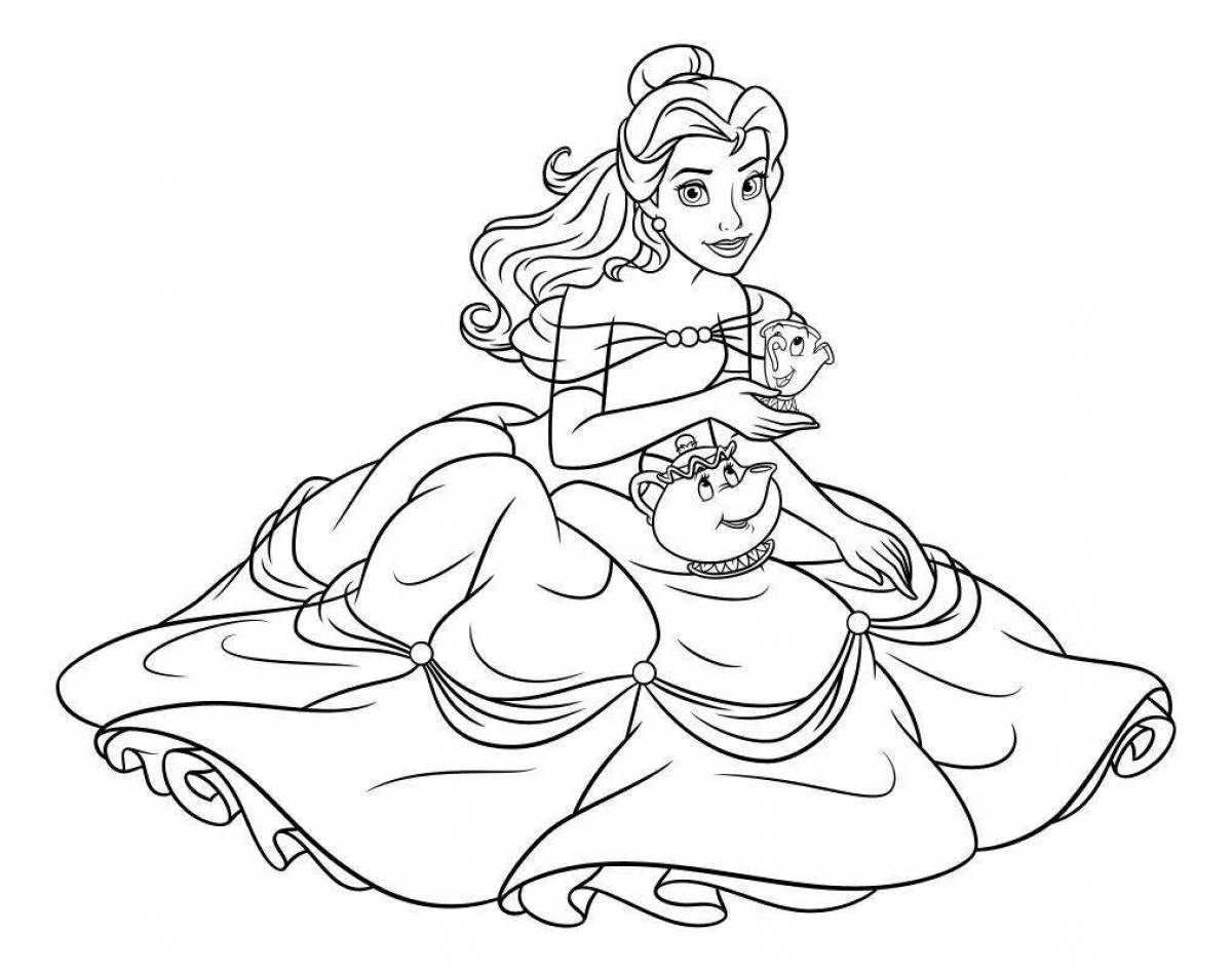 Colouring funny princess belle