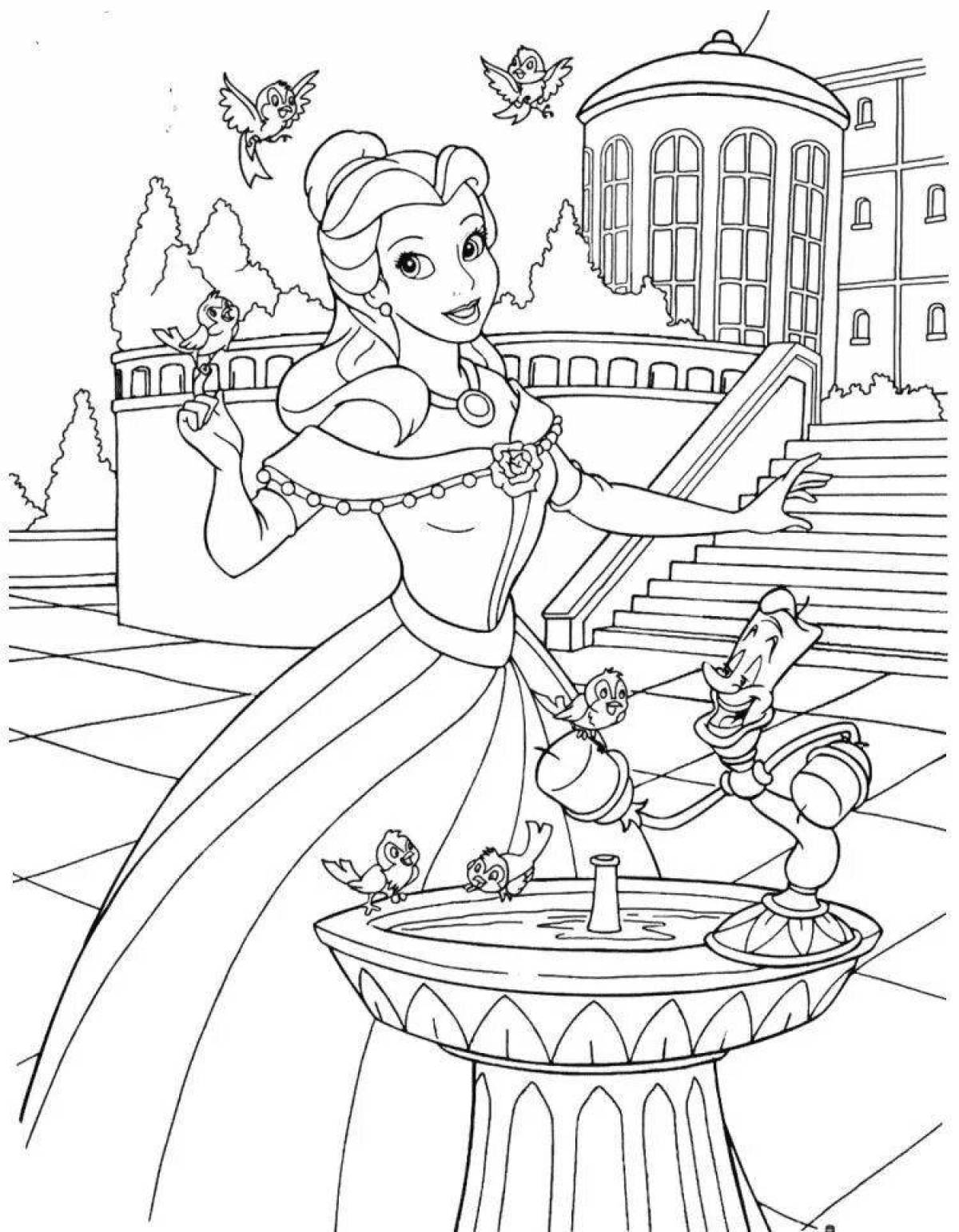 Fancy princess belle coloring book