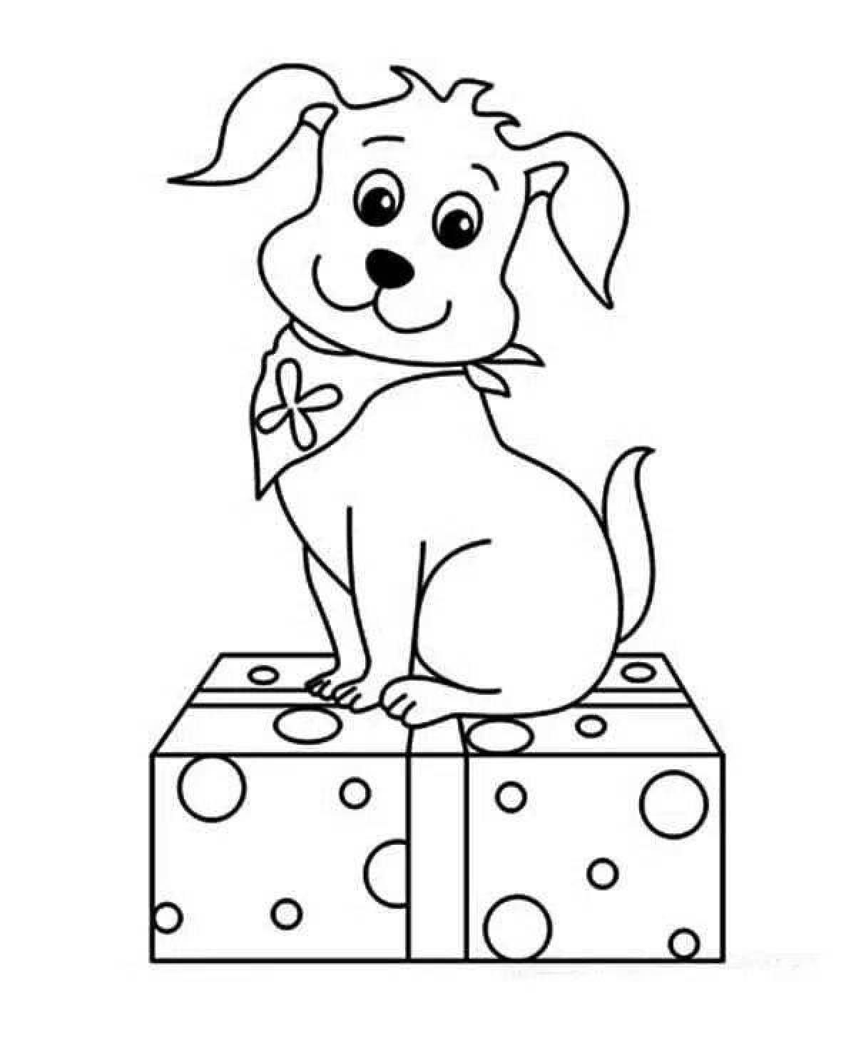 Cute dog Christmas coloring book
