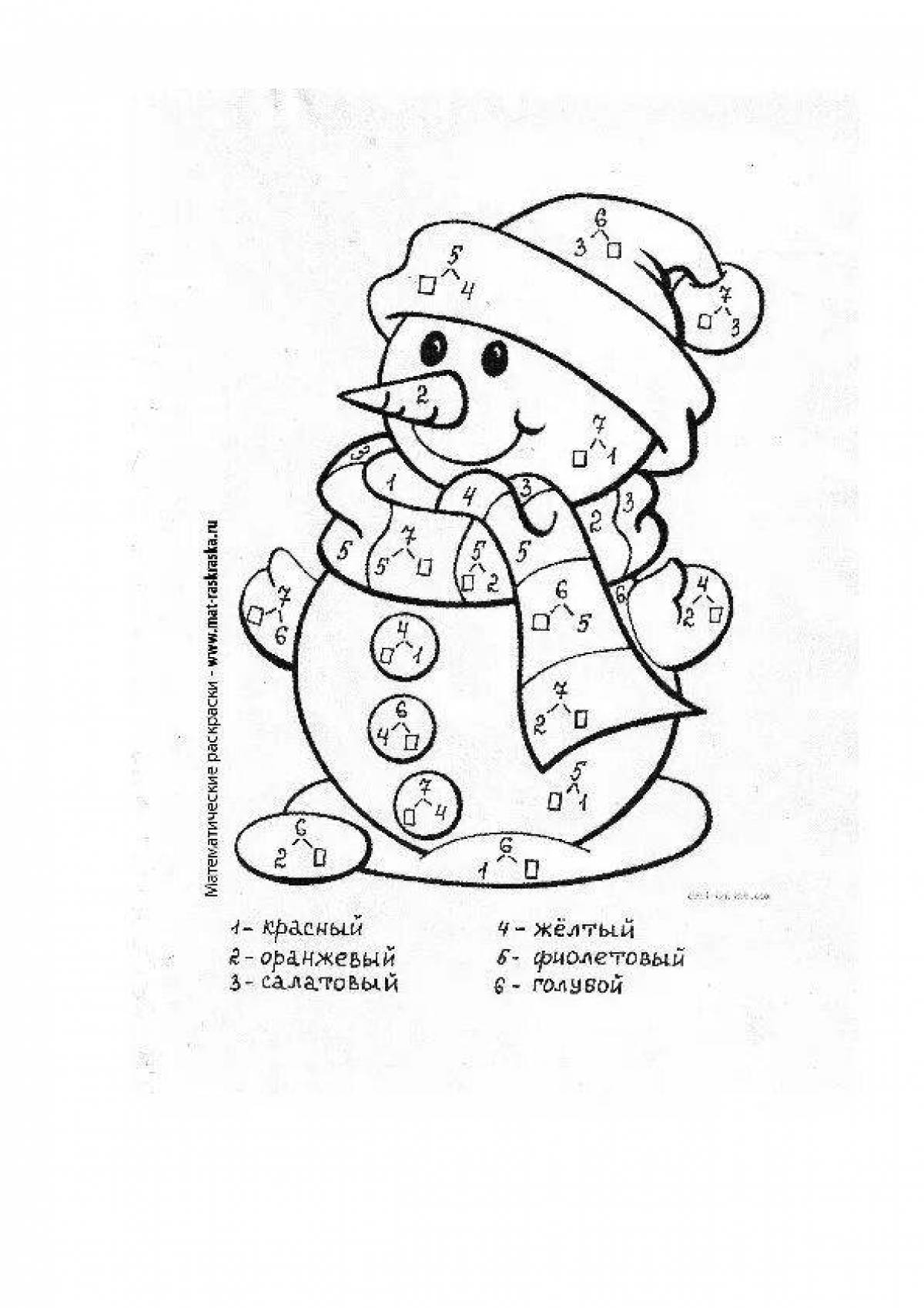 Playful Christmas math coloring book