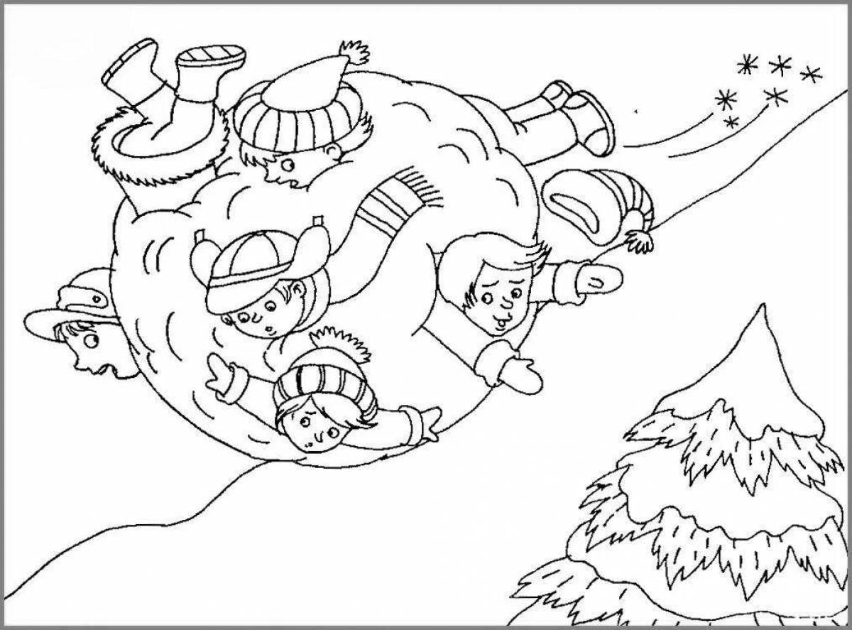 Sparkling coloring pages rules of the road in winter