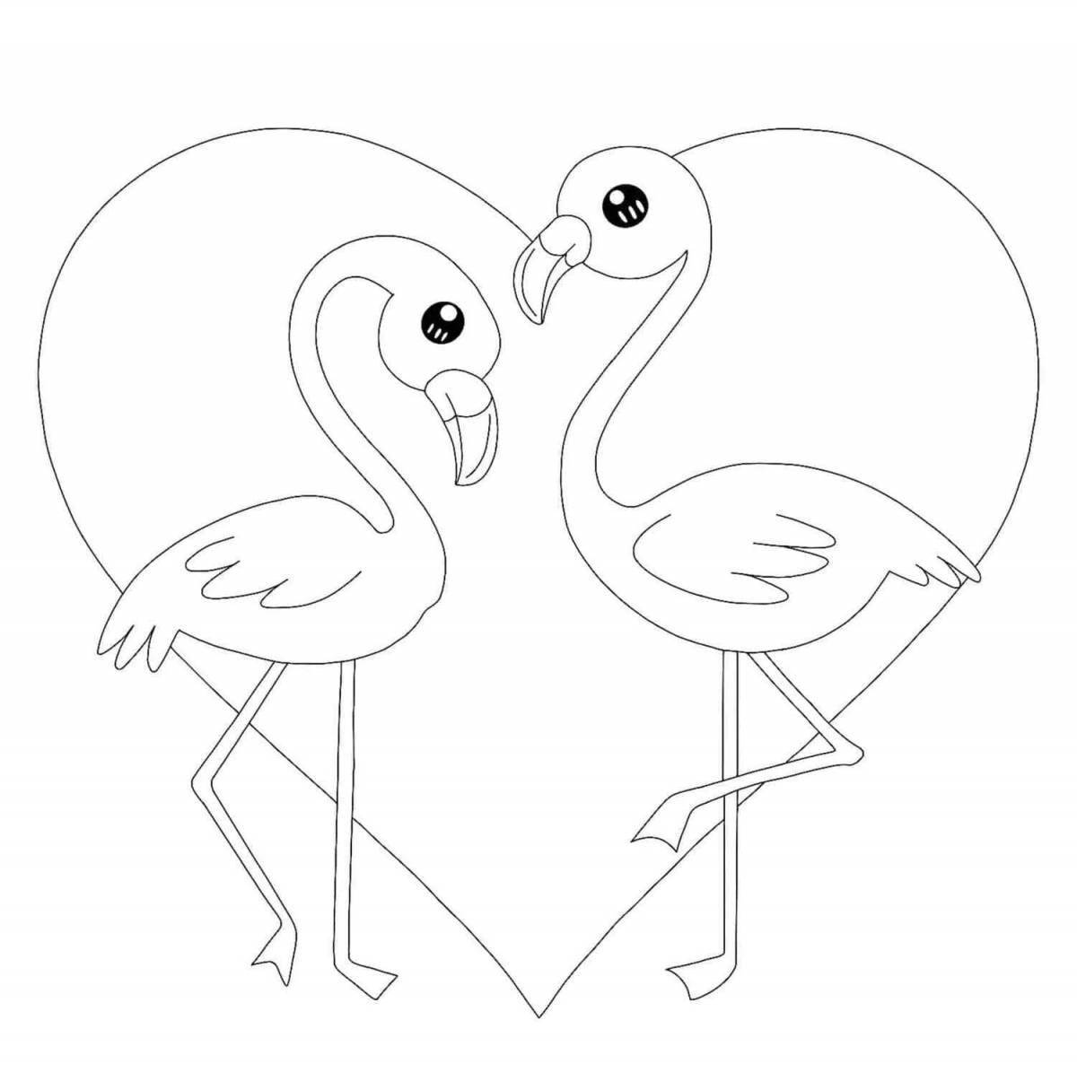 Fabulous pink flamingo coloring page
