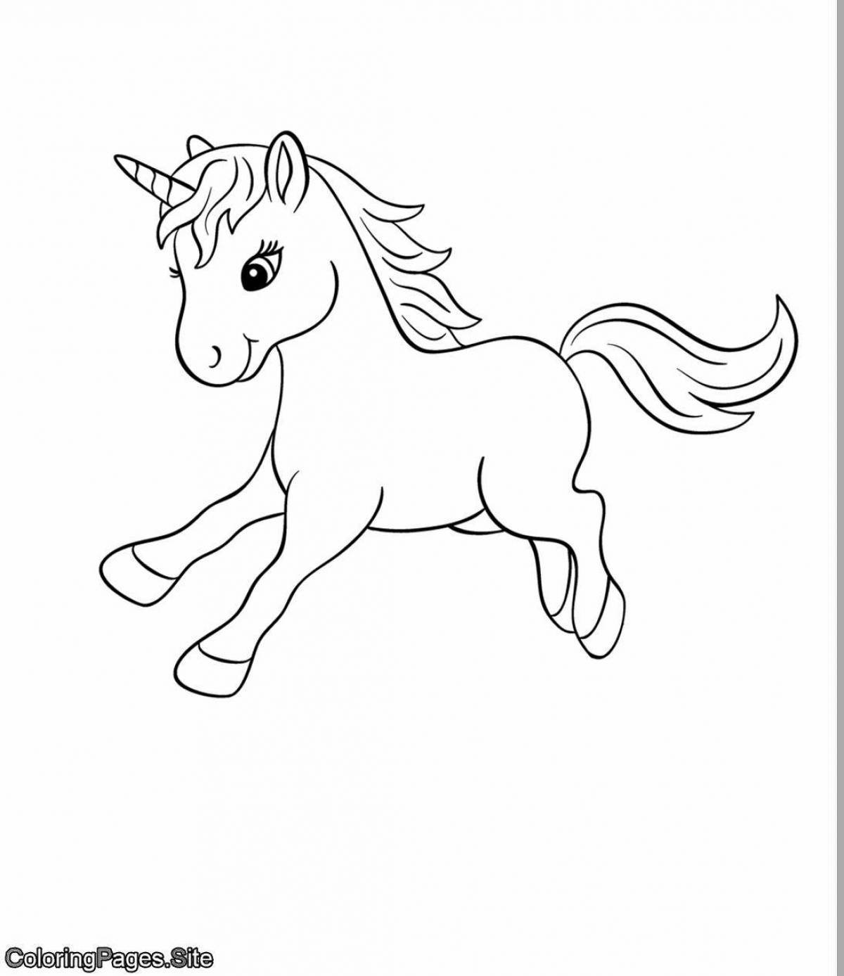Fun coloring little unicorn