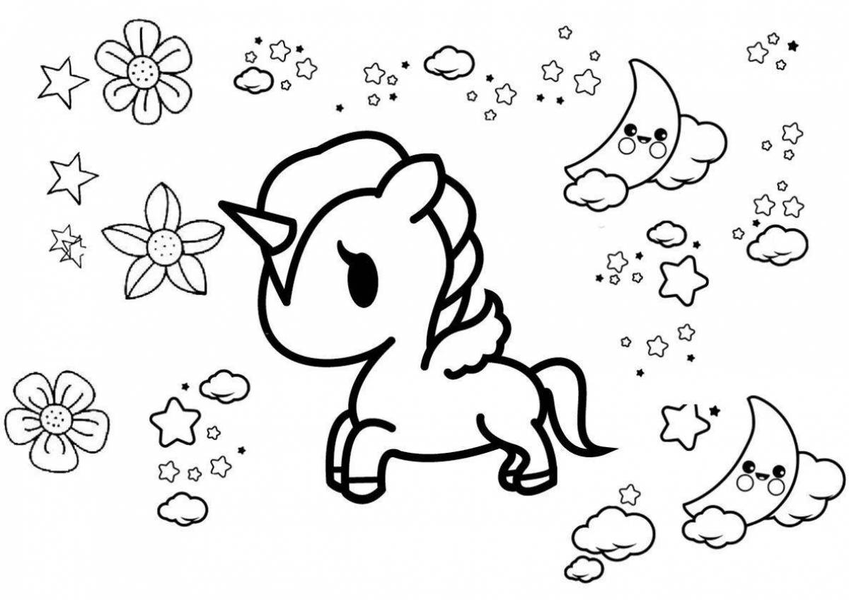 Little unicorn coloring pages