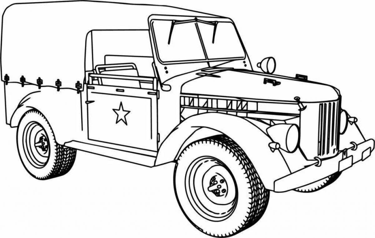 Coloring page majestic cars of the ussr