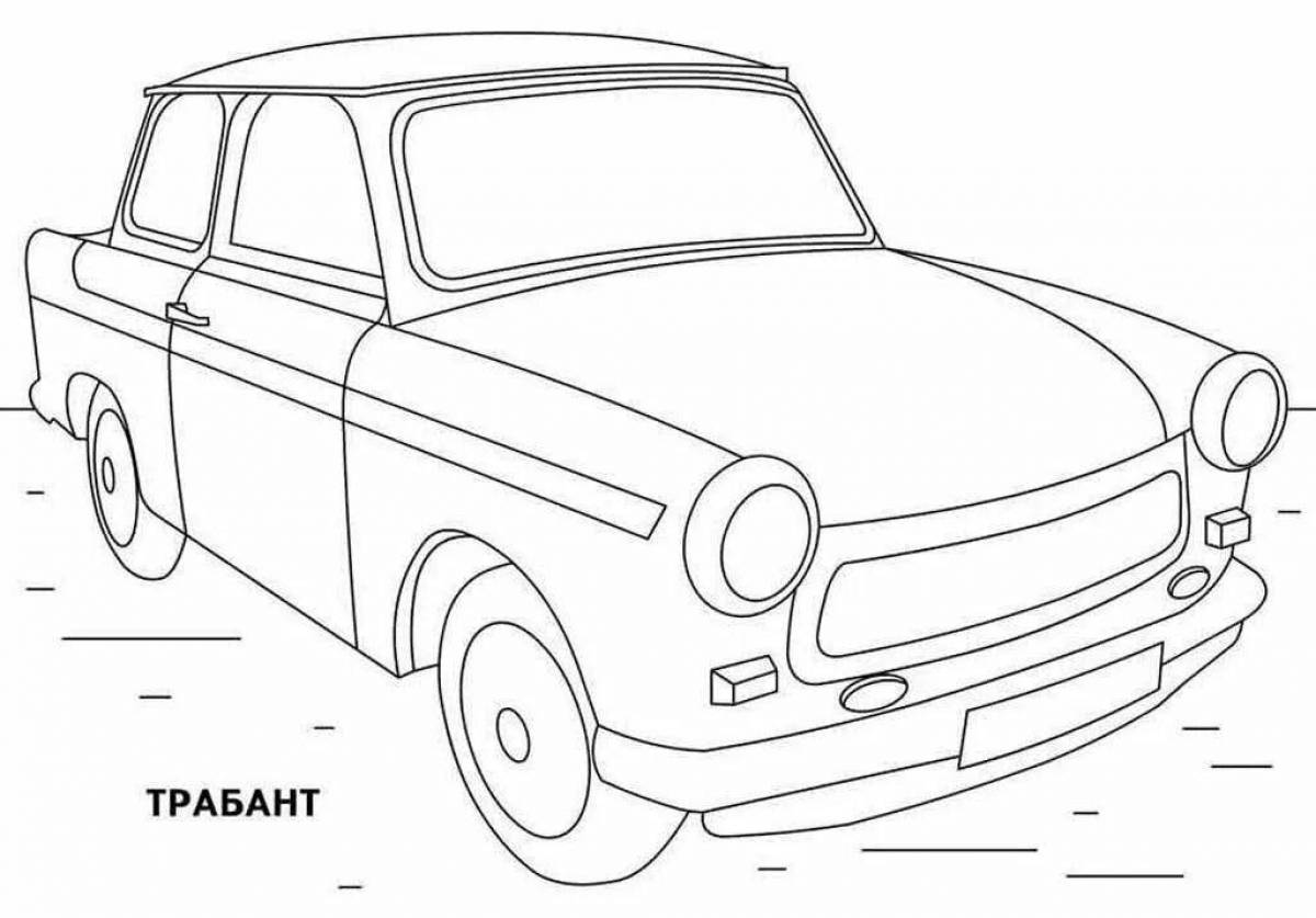 Coloring page glorious cars of the ussr