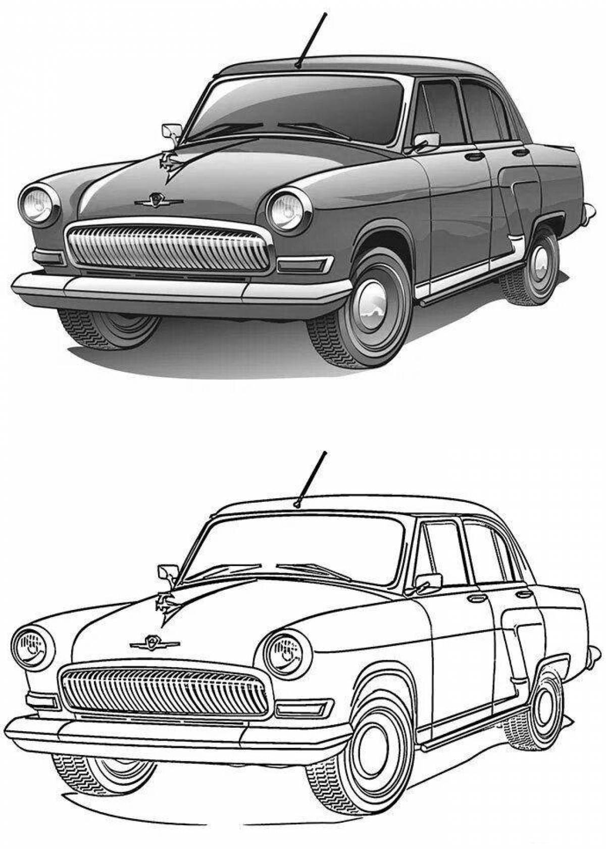 Coloring page magnificent cars of the ussr