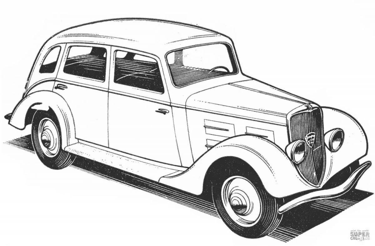 Coloring book exquisite cars of the ussr