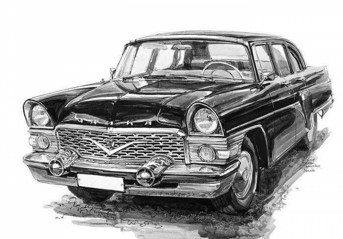 Coloring page graceful ussr cars