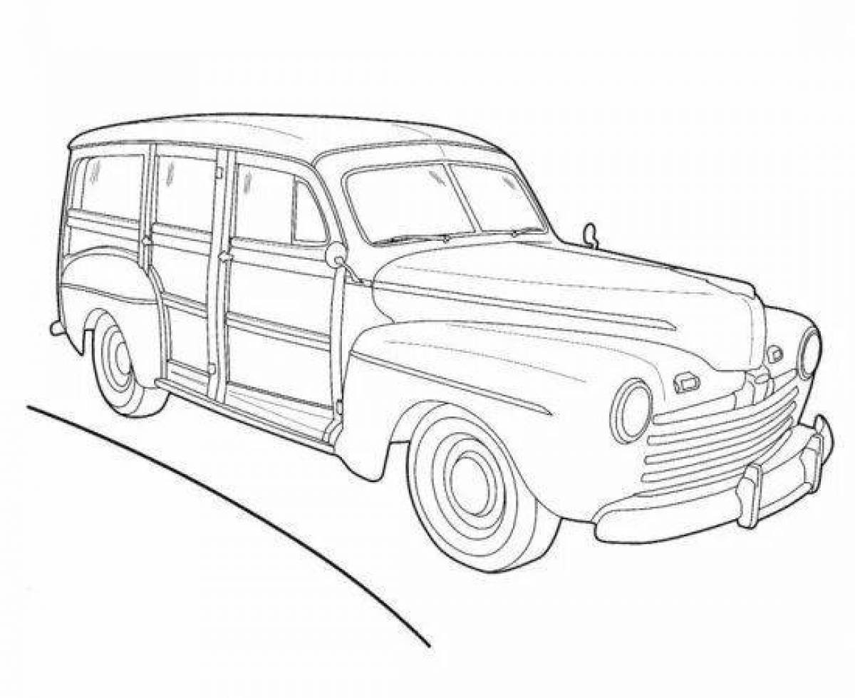 Coloring page fascinating ussr cars