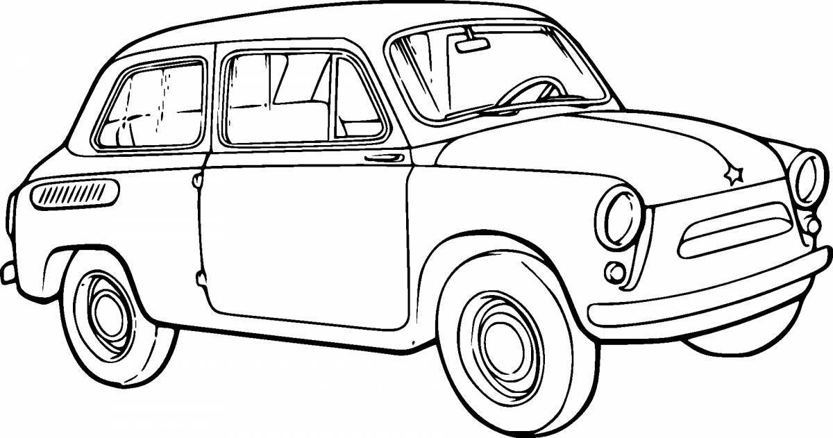Coloring pages wonderful cars of the ussr