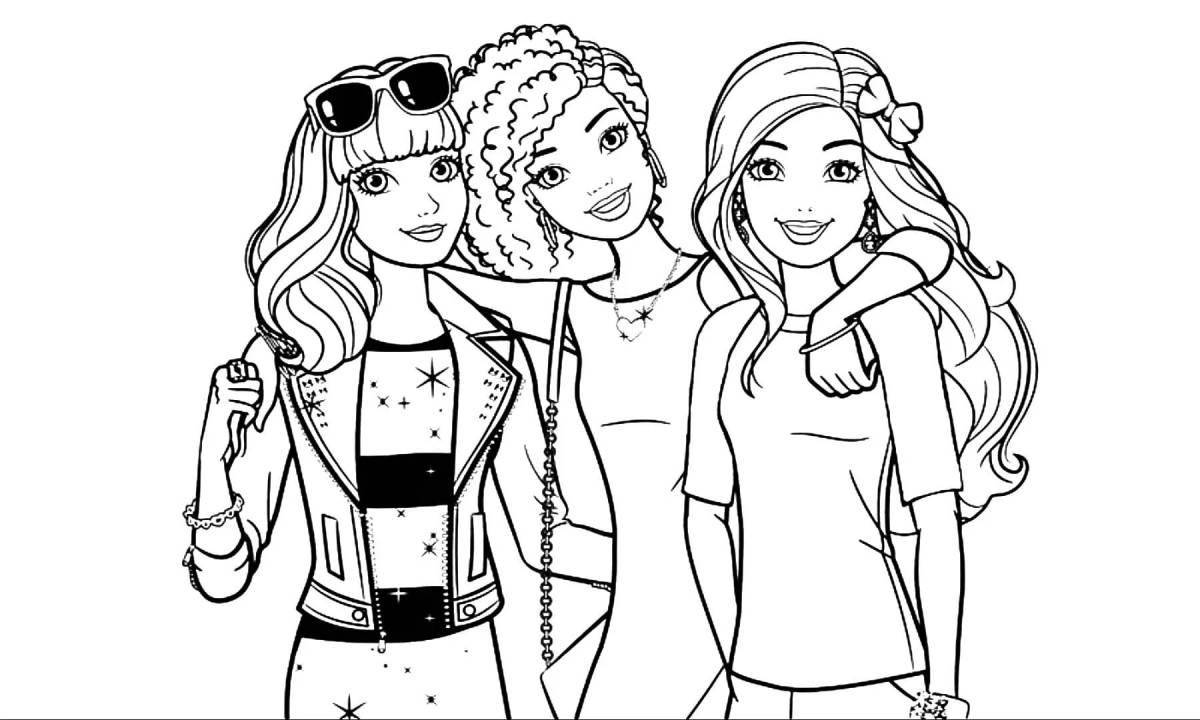Violent barbie coloring page drawing