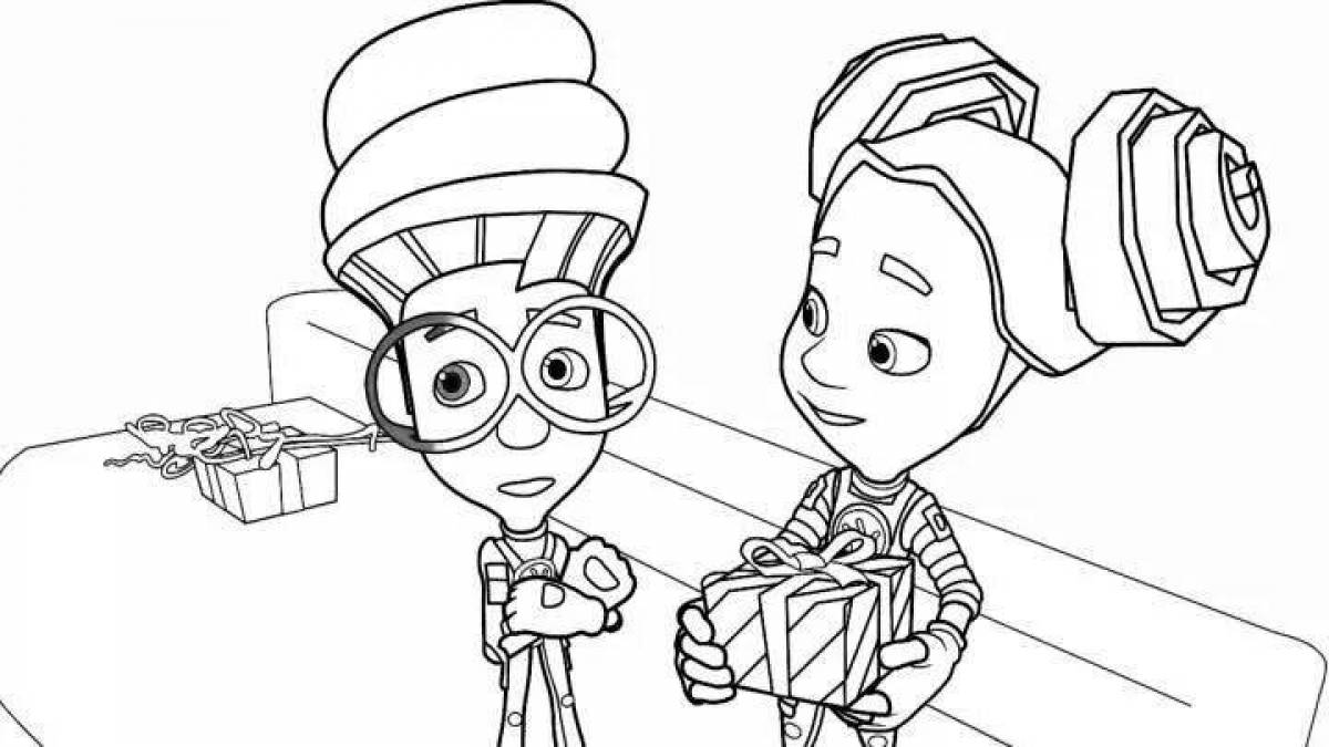 Coloring page charming reel fixies