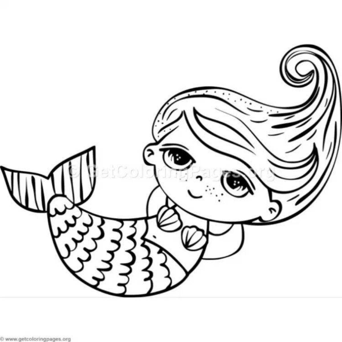 Radiant coloring page lol mermaid